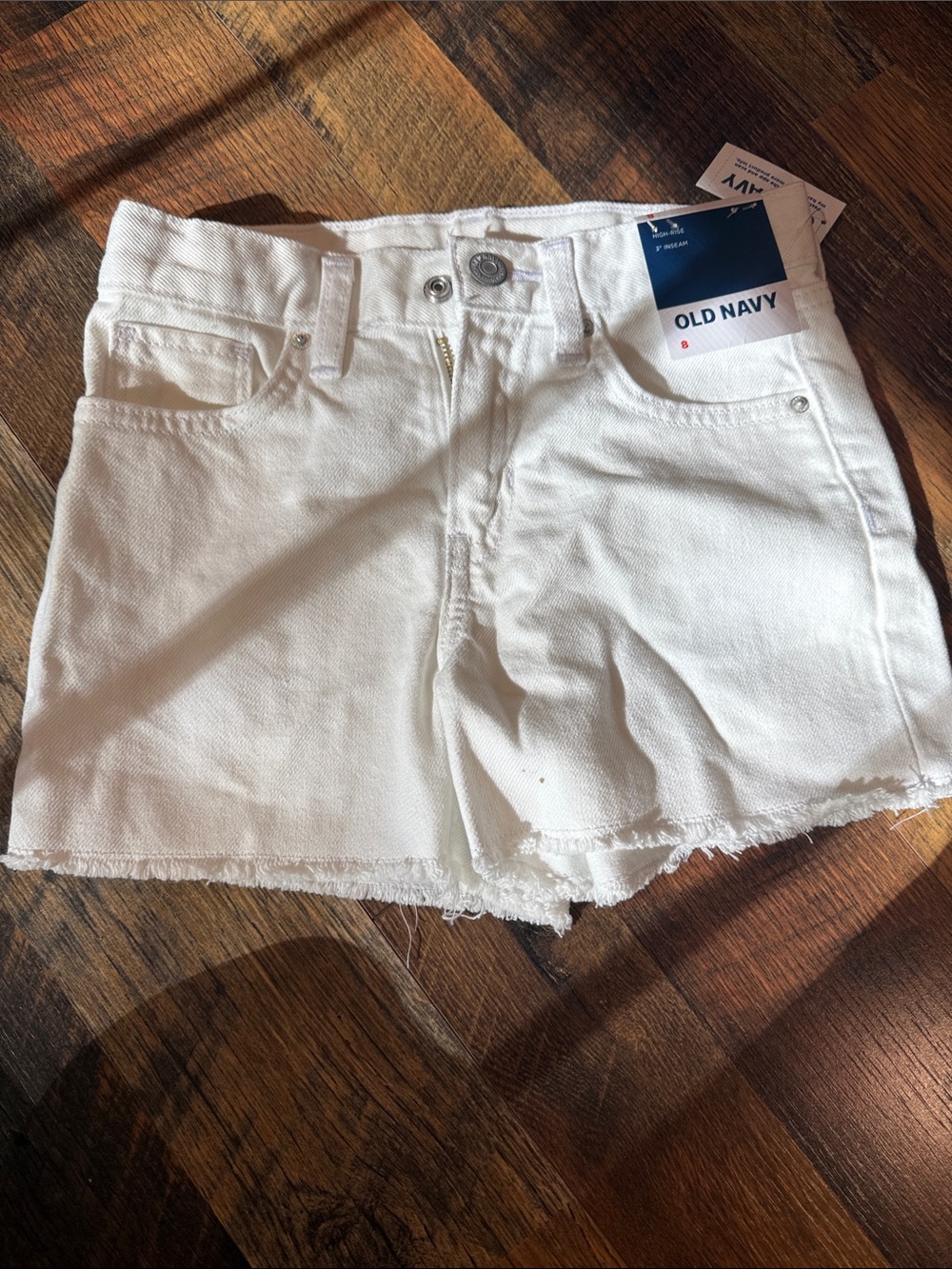 Old Navy White Frayed Hem Denim Shorts